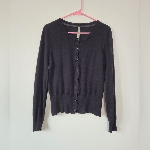 Pina Rossi Black Cardigan Sweater Preppy Twee Uniform School Dark Academia M - Picture 6 of 12